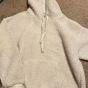 white sherpa super soft sweater
